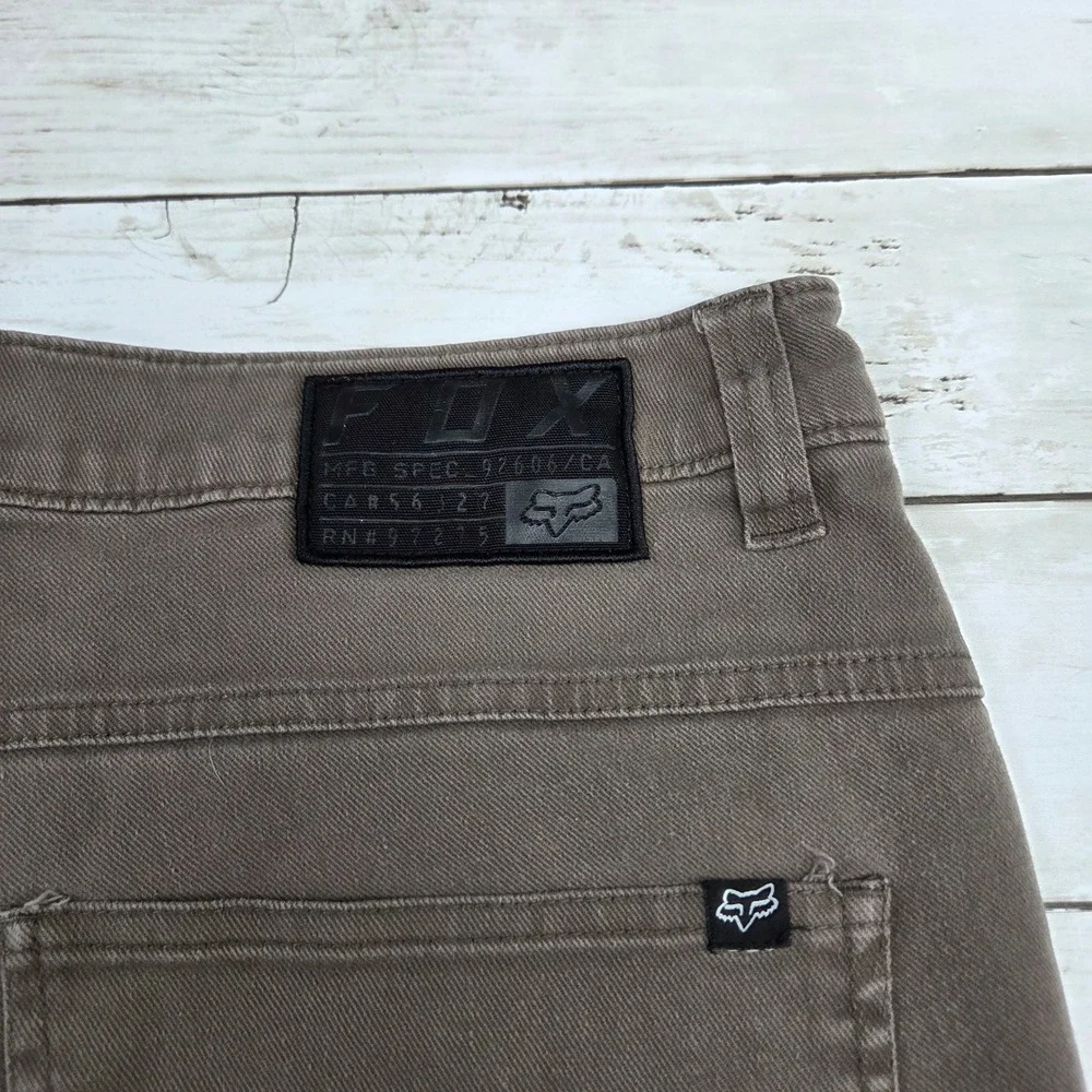 Fox Racing Dagger Slim Fit Cut Off Shorts Mens 33 Brown Cotton Stretch 23078